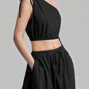 SHEIN Black Asymmetrical Dress